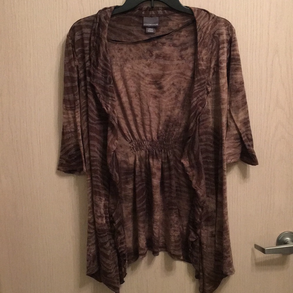 Covington Brown Print Cardigan